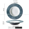 Carll Solar Series Dinnerware Collection Ceramic Blue/White Plate