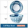 Japanese Blue and White Ceramic Bowl Underglazed Bowl 3.8'' Set of 4