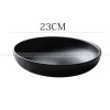 Ceramic Round Serving Bowl Wide Shallow Bowl Black Matte Bowl