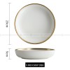 Simplicity Ceramic Tableware Black White With Gold Rim Plates Bowls