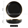 Simplicity Ceramic Tableware Black White With Gold Rim Plates Bowls