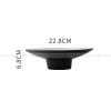 Japanese Ceramic Serving Plate High-foot Plate Matte Black Platter