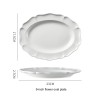 Pure White Flower Edge Ceramic Lace Dinnerware Set - Bowl and Soup Plate