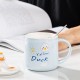 Ceramic Cup Hand-painted Duck Pattern Cute Mug With Lid And Spoon 380ml