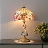 Vintage Flower Decorated Table Lamp and Floor Lamp with Shell Lamp Shade and Solid Swan Holder