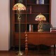 Vintage Flower Decorated Table Lamp and Floor Lamp with Shell Lamp Shade and Solid Swan Holder