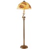 Tiffany Floor Lamp with Shell Lampshade and Solid Brass on Swan or Goddess Lampstand