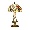 Tiffany Lamp Table Lamp with Shell Lampshade and Brass Swan Lamp Stand