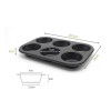 Black Non-stick Baking Pan 6 Cups Muffin Mold Cake Baking Mold