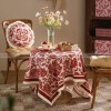 Janissa Tablecloth Red New Year Decorative Table Cloth Waterproof Velvet Cover