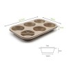 Champagne Non-stick Baking Pan 6 Cups Muffin Mold Cake Baking Mold