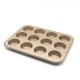 Champagne Non-stick Baking Pan 12 Cups Muffin Mold Cake Baking Mold
