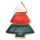 Ceramic Christmas Tree Multi-Compartment Snack and Candy Tray