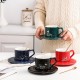 Household Ceramic Coffee Cup Set with Spoon and Saucer for Elegant Afternoon Tea