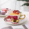 Elegant Gold-Plated Royal Flower Bone China Tea Cups and Coffee Mug Set