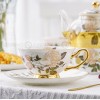 Elegant Gold-Plated Royal Flower Bone China Tea Cups and Coffee Mug Set