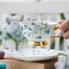 Elegant Gold-Plated Royal Flower Bone China Tea Cups and Coffee Mug Set