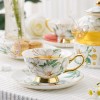 Elegant Gold-Plated Royal Flower Bone China Tea Cups and Coffee Mug Set