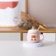 사랑스러운 세라믹 머그컵 입술과 숟가락이 있는 귀여운 호랑이 무늬 커피 잔 380ml