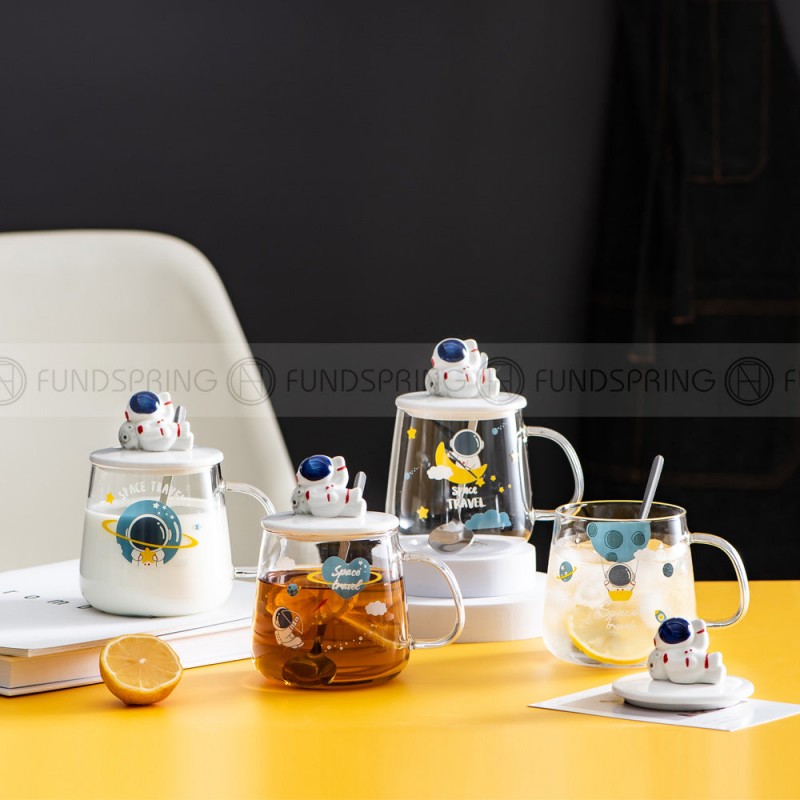 Cute Astronaut Creative Mug Planet High Borosilicate Glass Cup