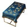 Rococo Tablecloth Blue Table Cover Retro Style Velvet Table Cloth