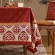 Janissa Tablecloth Velvet Cover Red New Year Decorative Table Cloth
