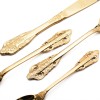 Europe Retro Gold, Silver Flatware Set Engraved Fork, Spoon, Knife For Dinner Set of 4