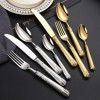 Cutlery Set of 4 With Hollow Handle, Wheat Engraving 304 Stainless Steel Fork, Knife, Spoon