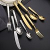 Cutlery Set of 4 With Hollow Handle, Wheat Engraving 304 Stainless Steel Fork, Knife, Spoon