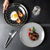 Nordic Minimalist Charm: Modern Round Ceramic Plate Set of 2 (8" and 10")