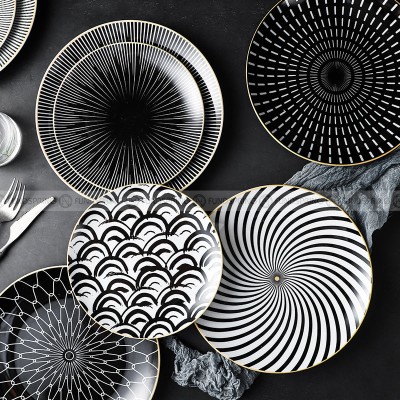 Nordic Minimalist Charm: Modern Round Ceramic Plate Set of 2 (8" and 10") Nordic Minimalist Charm: Modern Round Ceramic Plate Set of 2 (8" and 10")