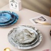 Nordic Elegance Marble Dinner Plate Set with Simplistic Round Design Set of 2 (8" and 10")