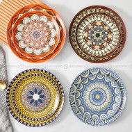 Bohemian Elegance: Vintage Literary Ceramic Dinnerware Set (8" and 10") Bohemian Elegance: Vintage Literary Ceramic Dinnerware Set (8" and 10")