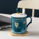 Happy Trip Ceramic Balloon Castle Mug Coffee Cup With Lip And Spoon 400ml