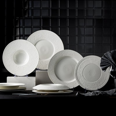 Mocaa Stone Series White Tableware Ceramic Dinnerware Shallow Plate Mocaa Stone Series White Tableware Ceramic Dinnerware Shallow Plate
