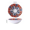 Nordic Underglaze Dinnerware: Lotus Relief Ceramic Bowl 9''