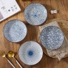 Serene Elegance: Vertical Pattern Underglaze Ceramic Round Dining Plates