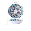 Nordic Underglaze Dinnerware: Lotus Relief Ceramic Bowl 9''