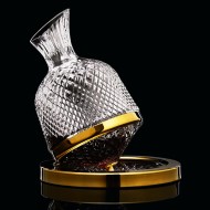 クリスタルジャイロ回転デキャンタ タンブラーデキャンタ ゴールドリム付き 1500ml クリスタルジャイロ回転デキャンタ タンブラーデキャンタ ゴールドリム付き 1500ml