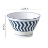 Hat-Shaped Japanese Ceramic Bowls - 5'' Underglaze Set