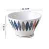 Hat-Shaped Japanese Ceramic Bowls - 5'' Underglaze Set