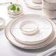 Simplism Gilt Edging White Tableware Ceramic Dinnerware Bowls Plates