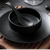 Frosted Tableware Black Ceramic Dinnerware Untensils Bowls Plates