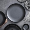 Frosted Tableware Black Ceramic Dinnerware Untensils Bowls Plates