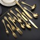 Royal Flatware Set of 13 Pcs 304 Stainless Steel Engraved Hollow Fork, Spoon, Knife, Fruit Fork, Coffee Spoon