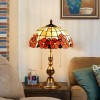 Solid Copper Base Tiffany Lamp Table Lamp with Flower Shell Shade