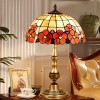 Solid Copper Base Tiffany Lamp Table Lamp with Flower Shell Shade