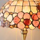 Ultra Size Solid Brass Stand Lamp Tiffany Table Lamp with Flower Decorated Shell Lamp Shade