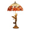 Vintage Tiffany Lamp Classical Table Lamp Phoenix and Goddess Lamp Base with Shell Lamp Shade