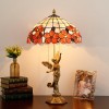 Vintage Tiffany Lamp Classical Table Lamp Phoenix and Goddess Lamp Base with Shell Lamp Shade